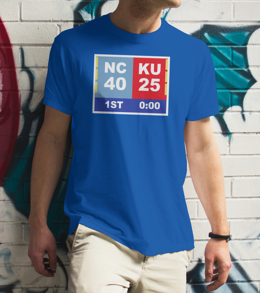 NC 40 KU 25 Scoreboard 1st Half 0:00 Classic Ks Comeback T-Shirt