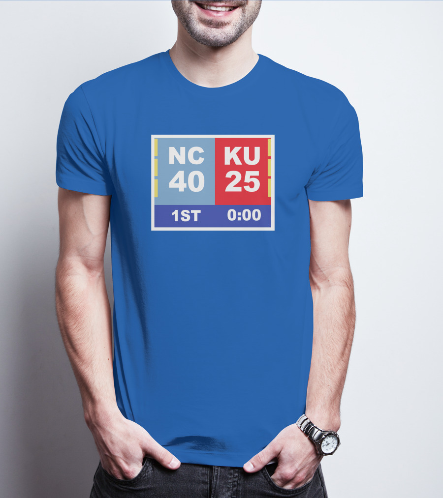 NC 40 KU 25 Scoreboard 1st Half 0:00 Classic Ks Comeback T-Shirt