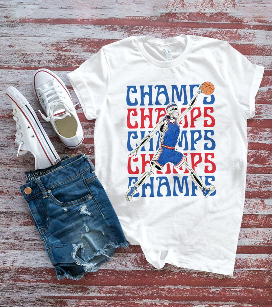 Champs Skeleton Basketball Player Art Ka Skeleton Champs T-Shirt
