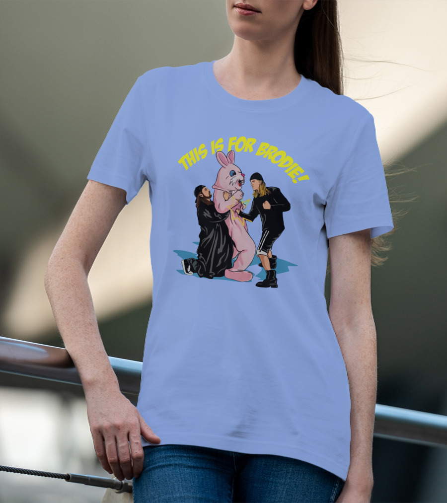 Kevin Smith This Is For Brodie Jay And Silent Bob Pink Bunny Drawing T-Shirt