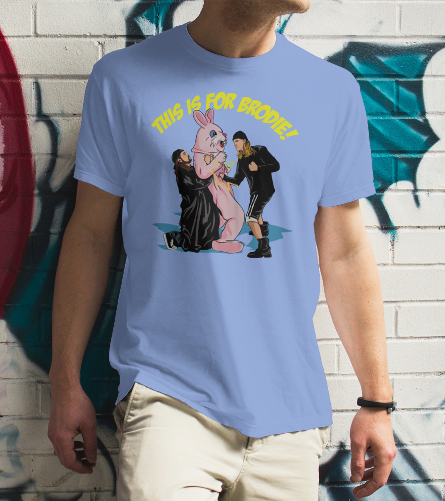 Kevin Smith This Is For Brodie Jay And Silent Bob Pink Bunny Drawing T-Shirt