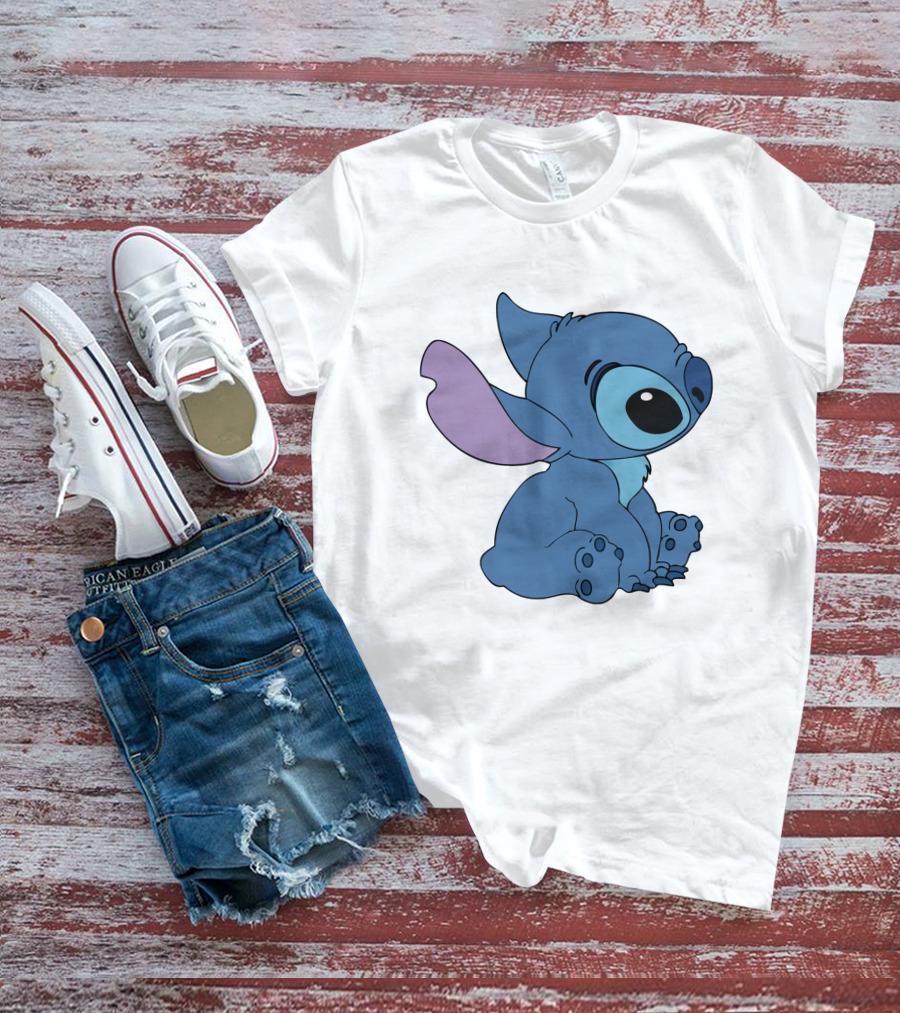 Stitch 1 Cute Cartoon Character Sitting Disney T-Shirt