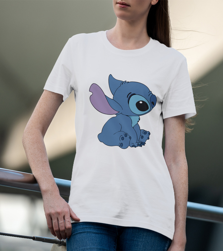 Stitch 1 Cute Cartoon Character Sitting Disney T-Shirt