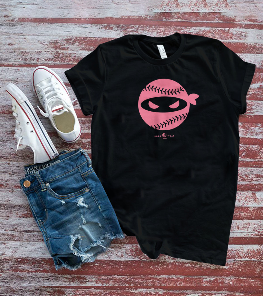 Roto Wear Pitching Ninja Emily's Fight Edition Pink Baseball Ninja T-Shirt