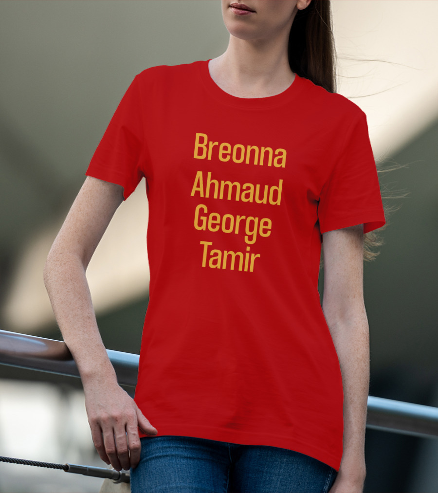 Breonna Ahmaud George Tamir Red Background T-Shirt