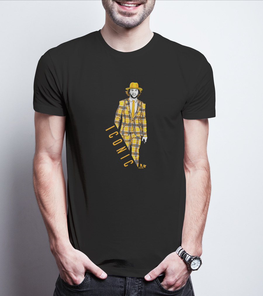 Proshop Store David Pastrnak Iconic Plaid Suit T-Shirt