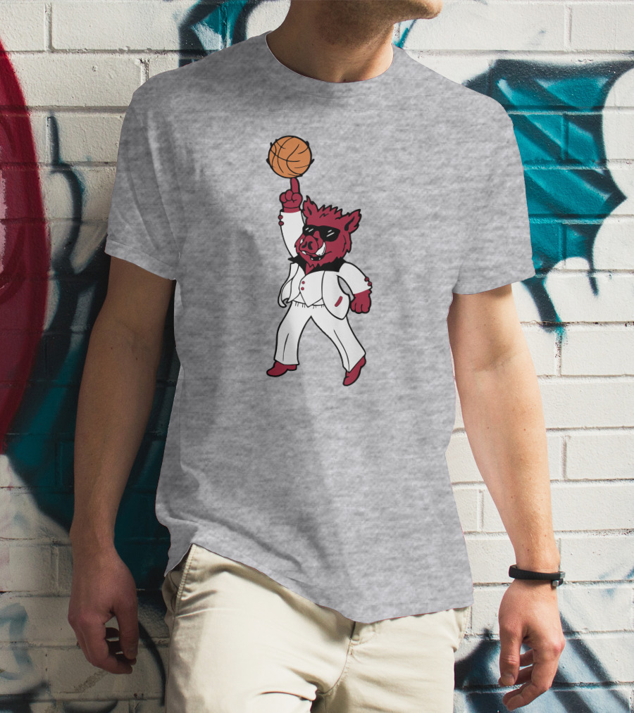 Arkansas The Ark Dancing Hog Disco Basketball T-Shirt