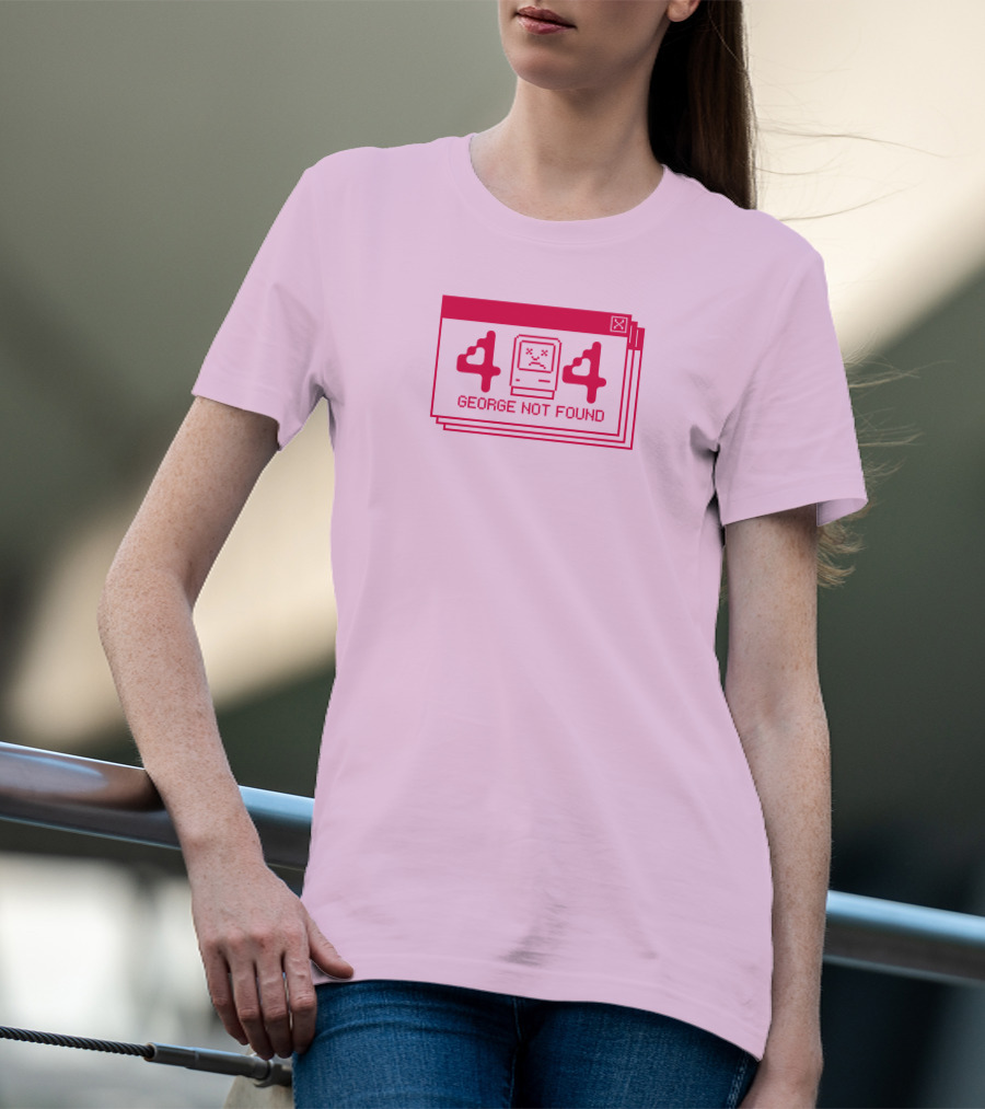 Georgenotfound 404 Error Crying Computer Pink T-Shirt