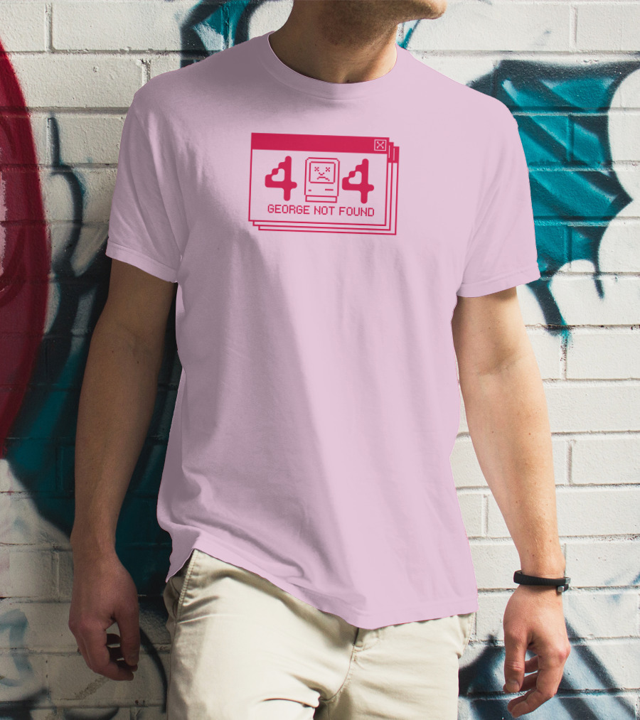 Georgenotfound 404 Error Crying Computer Pink T-Shirt