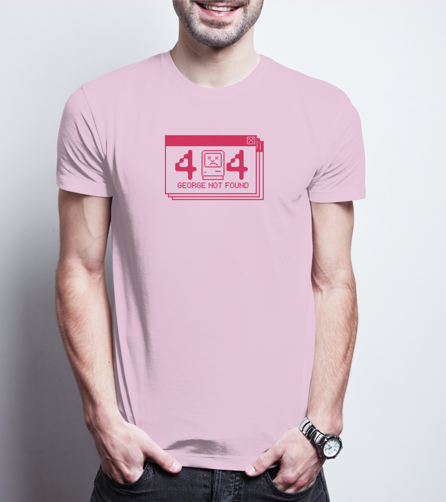 Georgenotfound 404 Error Crying Computer Pink T-Shirt