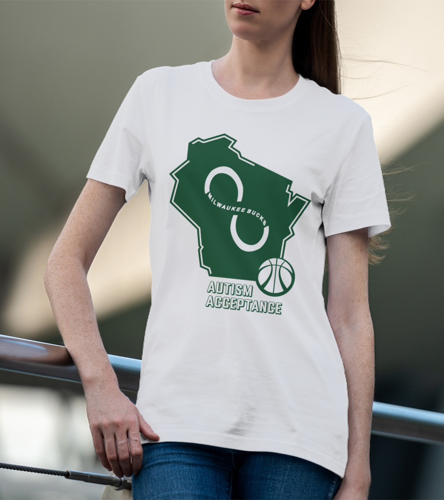 Milwaukee Bucks Autism Acceptance Infinity Symbol Basketball T-Shirt