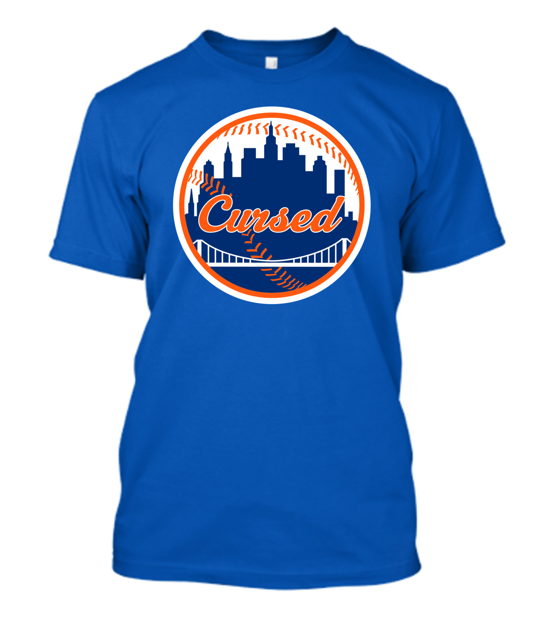 Cursed Mets Baseball Skyline Bridge T-Shirt