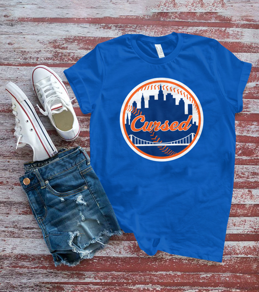 Cursed Mets Baseball Skyline Bridge T-Shirt