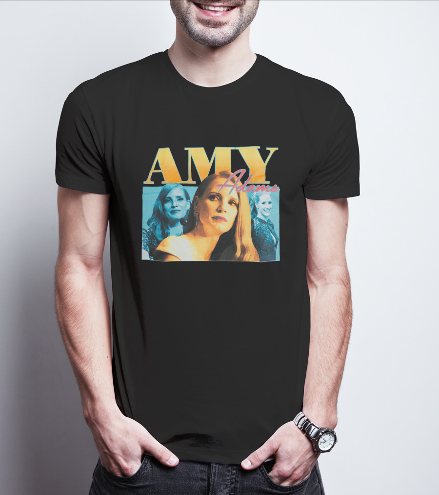 AMY Adams Multicolor Portrait Montage With Retro Script T-Shirt
