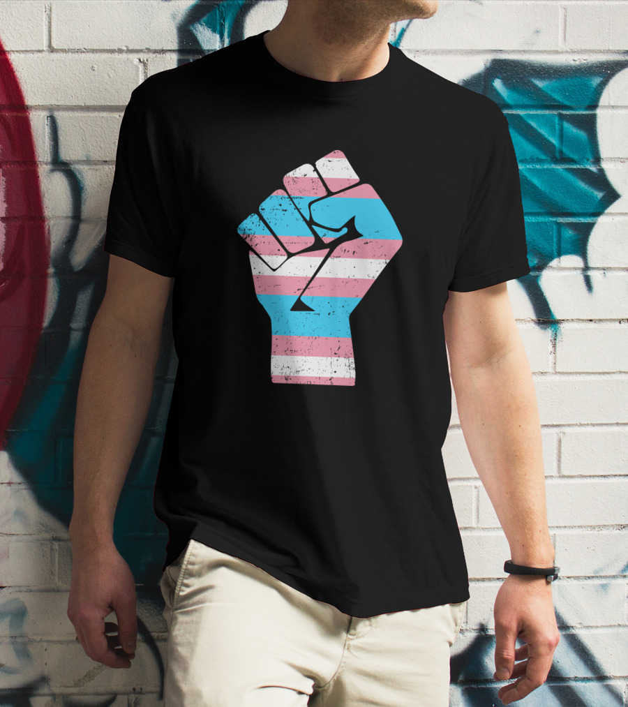 Jamie Lee Curtis Protect Trans Kids Hand Fist Transgender Pride Raised Fist T-Shirt