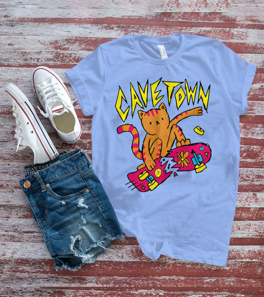 Cavetown Cat Skateboard Fun T-Shirt