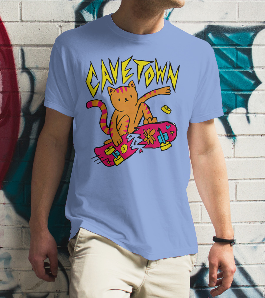 Cavetown Cat Skateboard Fun T-Shirt