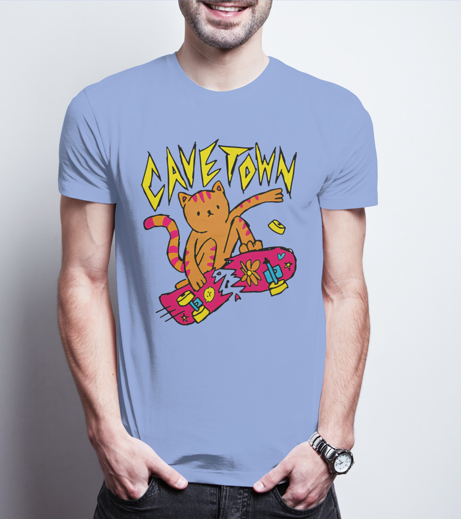 Cavetown Cat Skateboard Fun T-Shirt