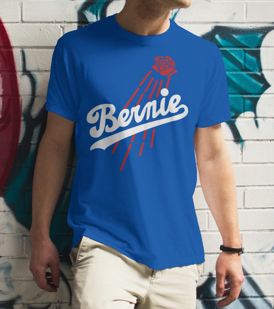 Bernie Sanders Dodgers Logo Rose T-Shirt
