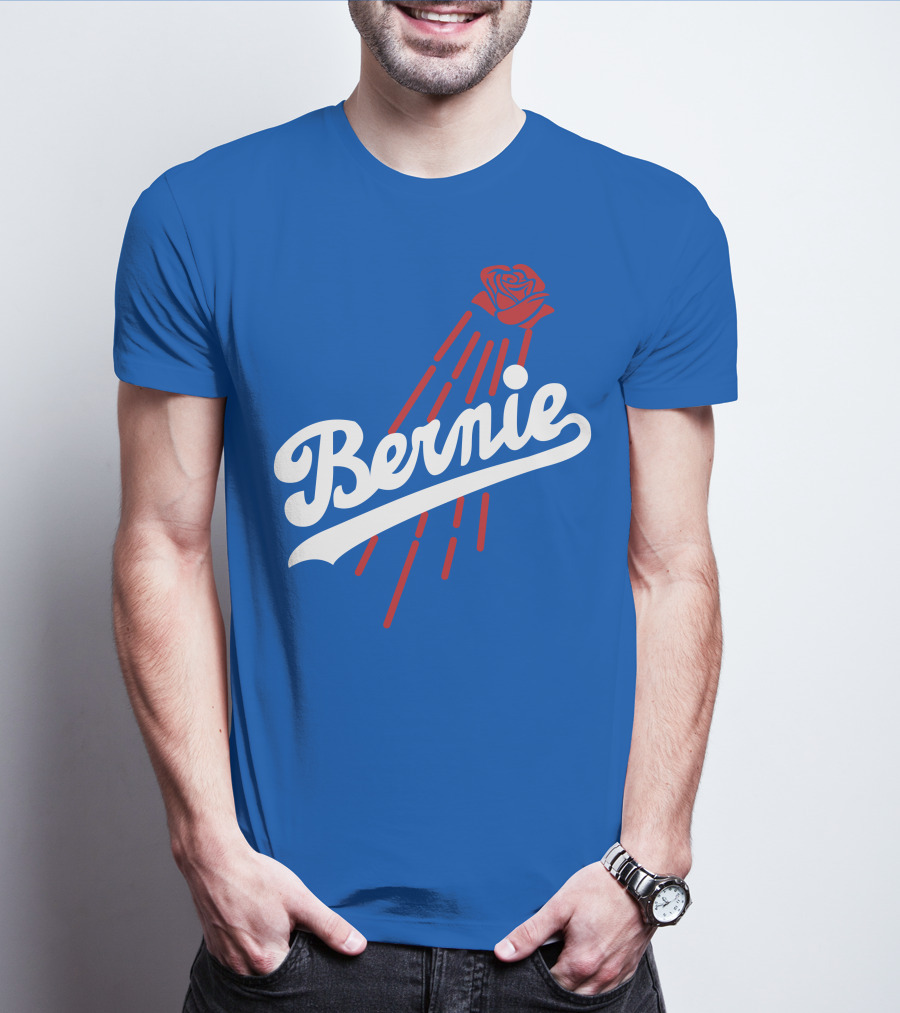 Bernie Sanders Dodgers Logo Rose T-Shirt