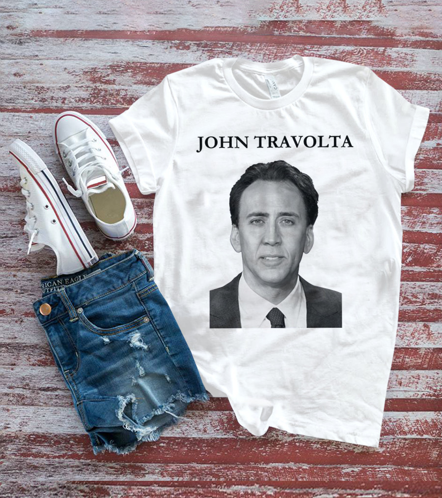John Travolta Nicolas Cage Face Swap T-Shirt