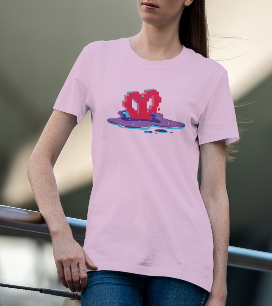 Heart Pixel Art Melting Design Philza Merch T-Shirt