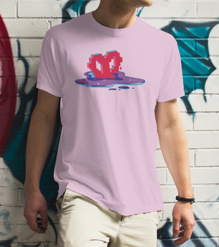 Heart Pixel Art Melting Design Philza Merch T-Shirt