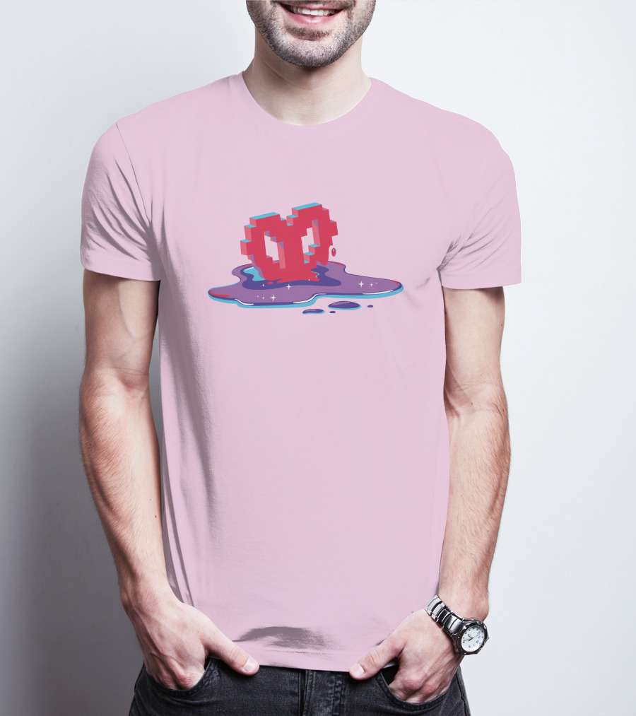 Heart Pixel Art Melting Design Philza Merch T-Shirt