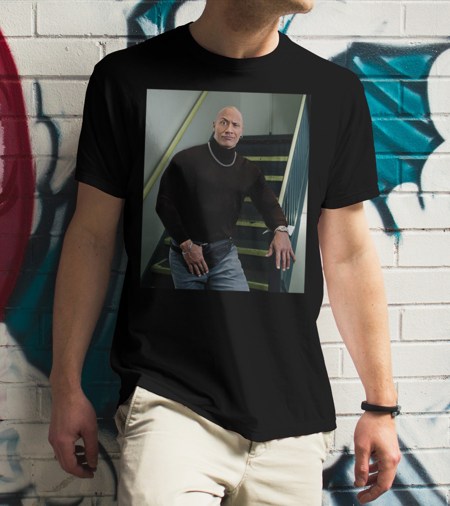 The Rock Iconic 90s Turtleneck Fanny Pack Look T-Shirt