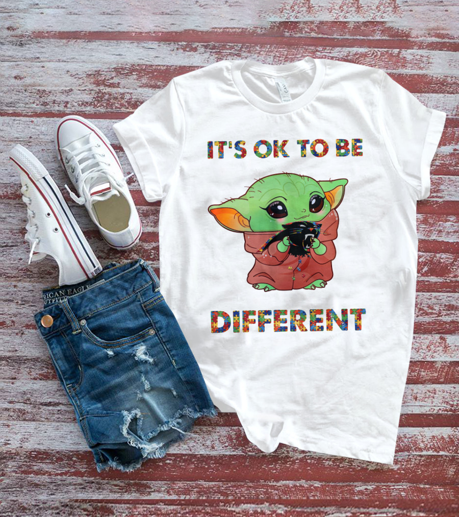 It's Ok To Be Different Yoda Carolina Panthers T-Shirt