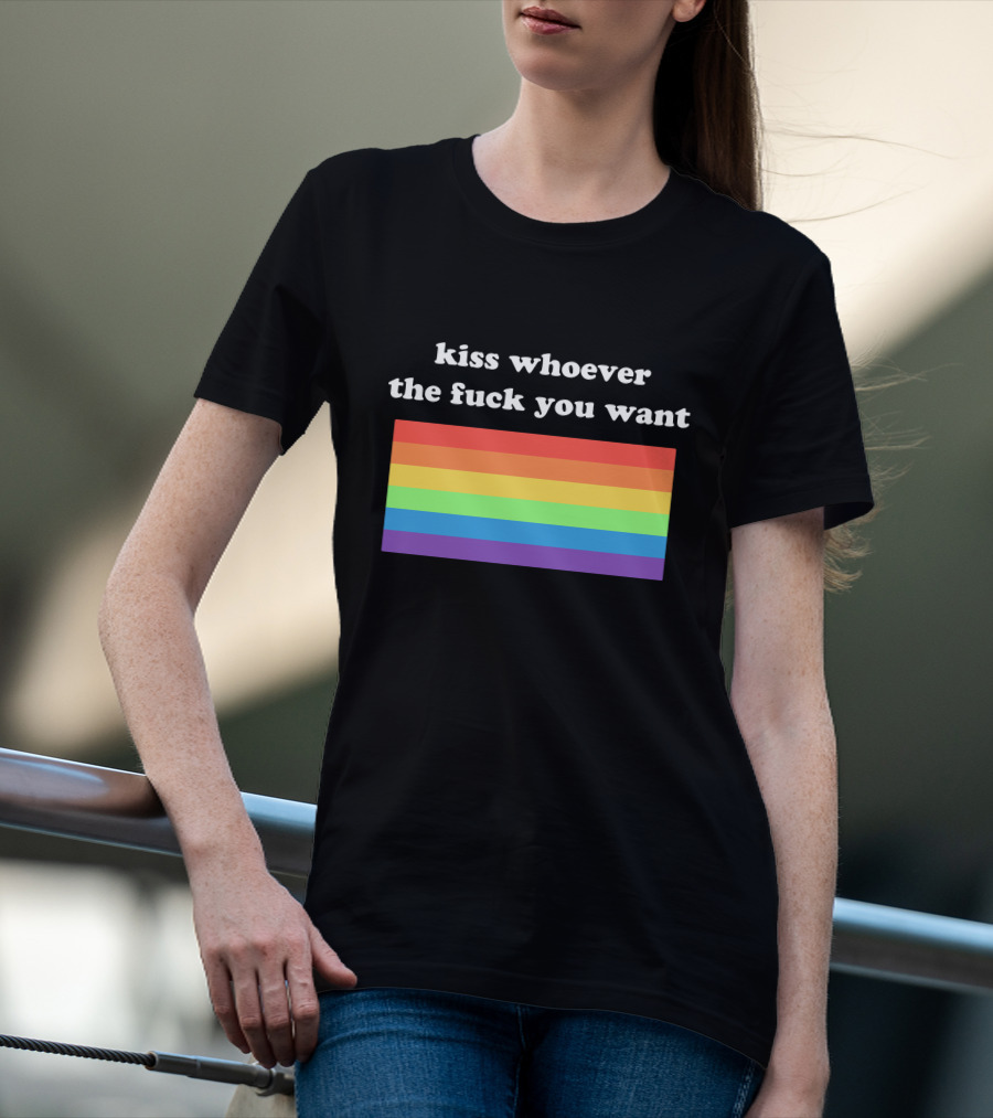 Kiss Whoever You Want Pride Rainbow T-Shirt