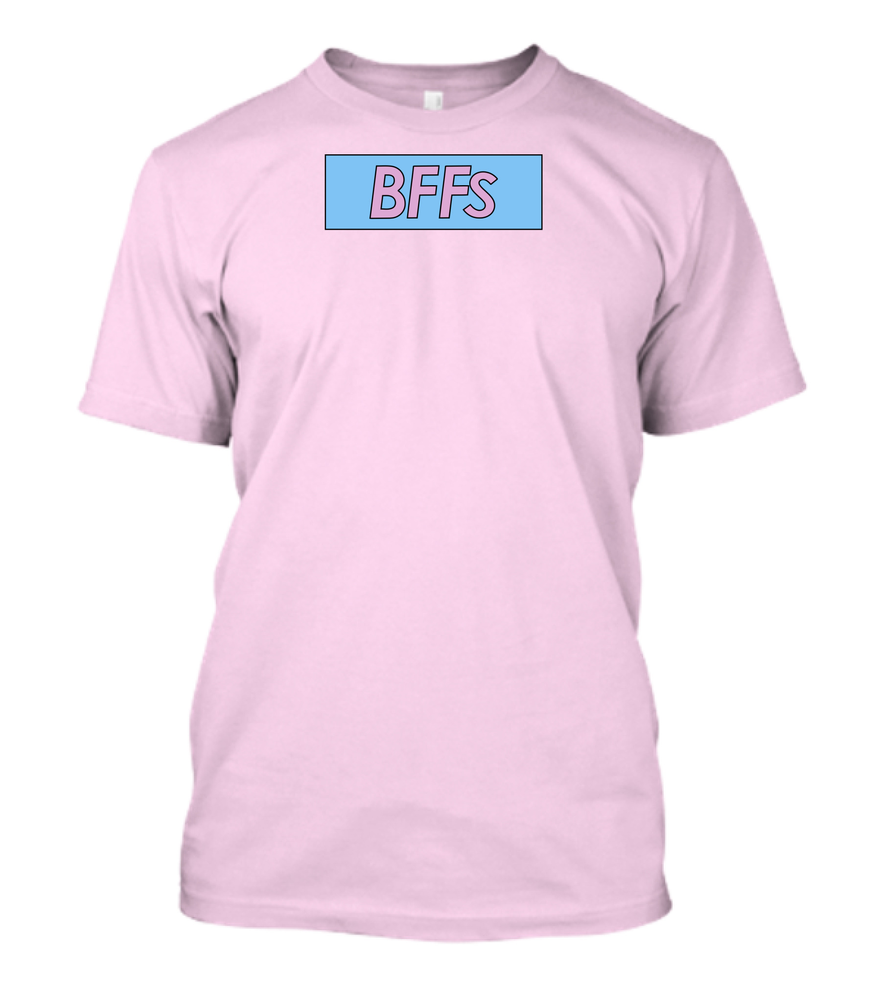 BFFs Podcast Merch Pink And Blue Block Text T-Shirt