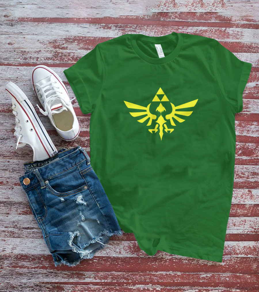 Triforce Symbol Hylian Eagle Green Cargo Shorts T-Shirt
