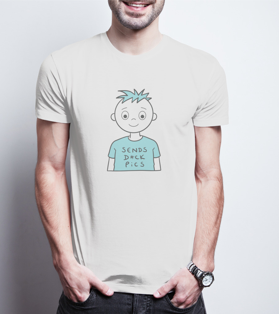 Sends Dck Pics Cartoon Character Blue T-Shirt