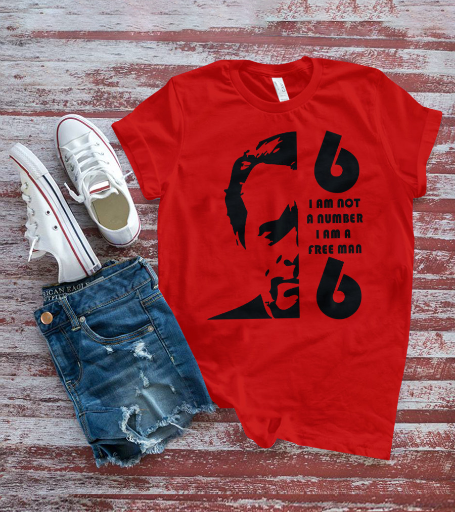 I Am Not A Number I Am A Free Man 6 Six Red T-Shirt
