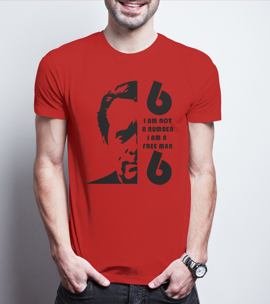 I Am Not A Number I Am A Free Man 6 Six Red T-Shirt