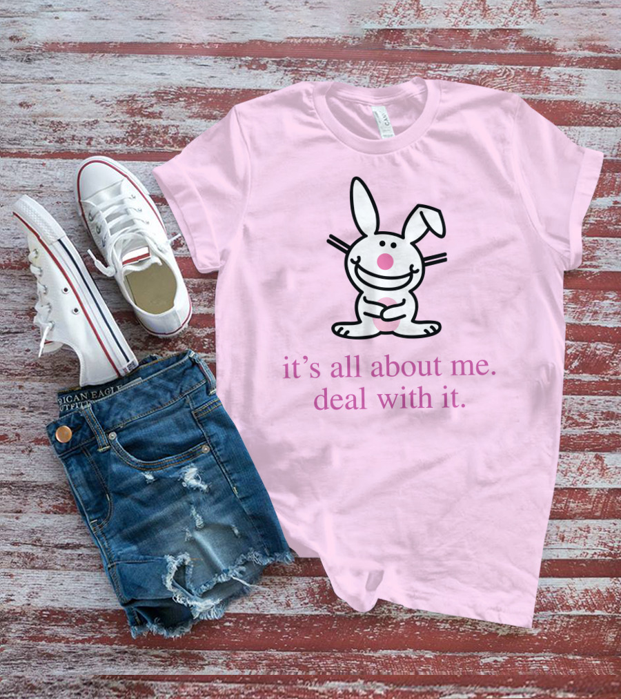 Emi It's All About Me Deal With It Happy Bunny T-Shirt