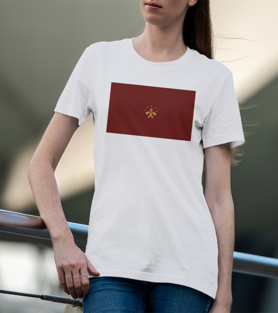 FBA Maroon Flag With Golden Hammer And Star Emblem T-Shirt