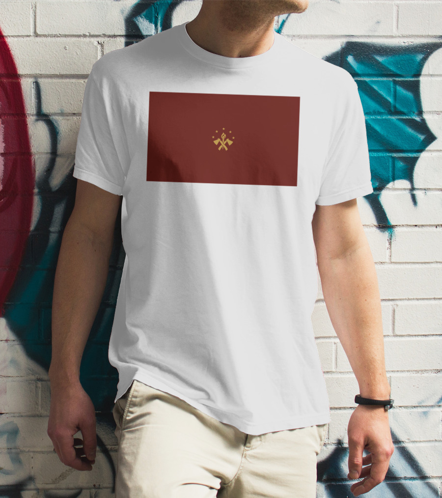 FBA Maroon Flag With Golden Hammer And Star Emblem T-Shirt