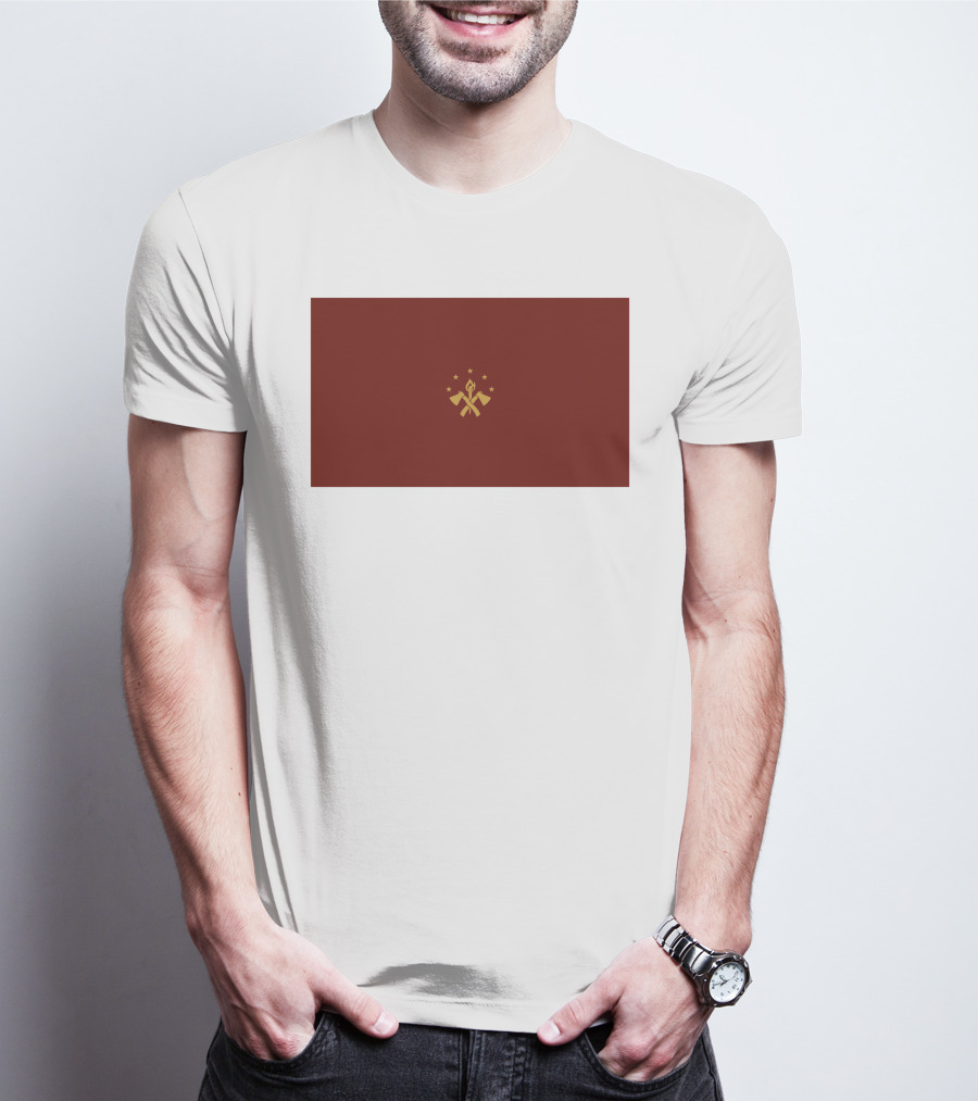 FBA Maroon Flag With Golden Hammer And Star Emblem T-Shirt