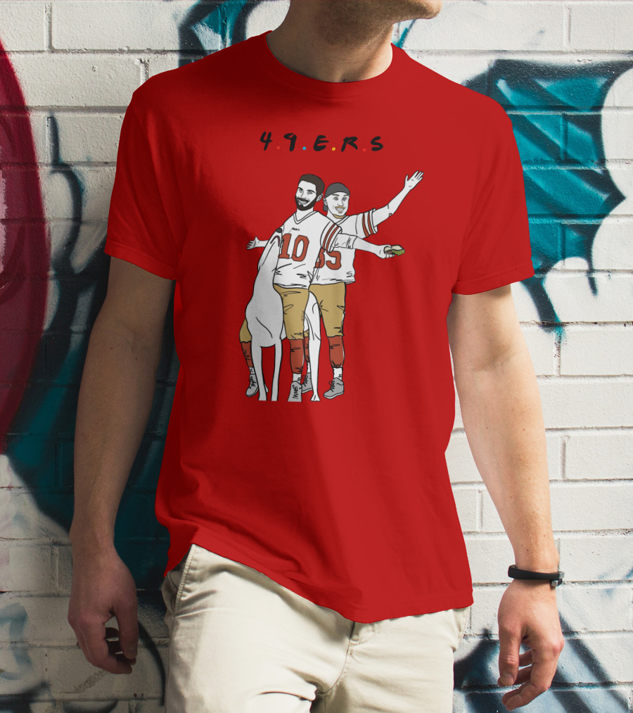 49ers Friends Jimmy Garoppolo Brian Hill Illustration With Dog T-Shirt