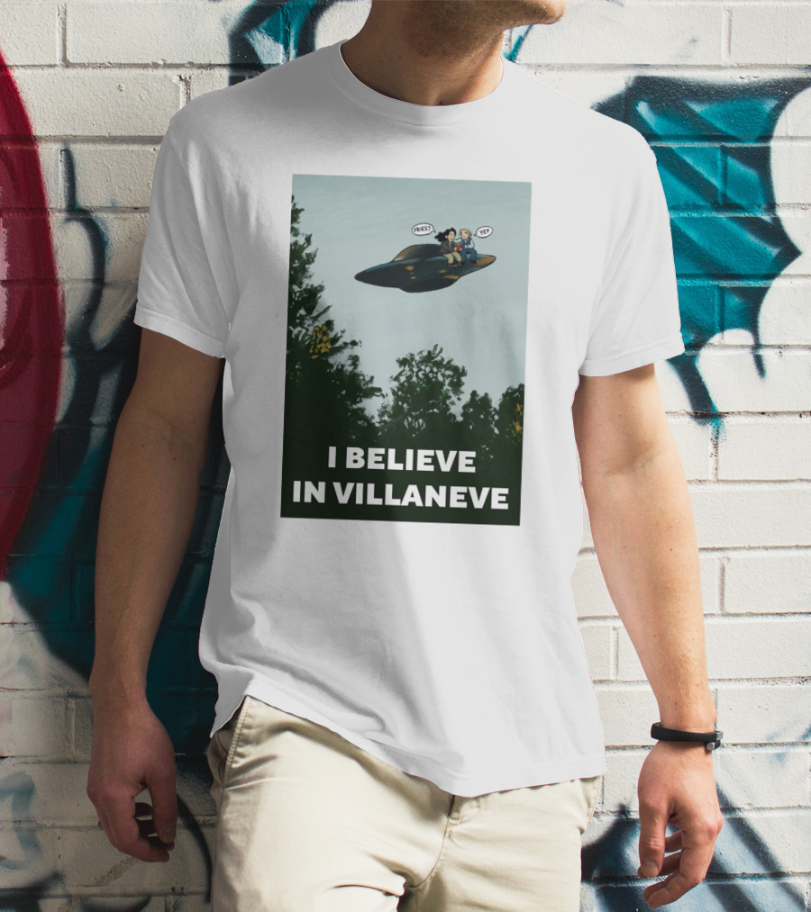 PrianiknK I Believe In Villaneve UFO Forest Scene T-Shirt
