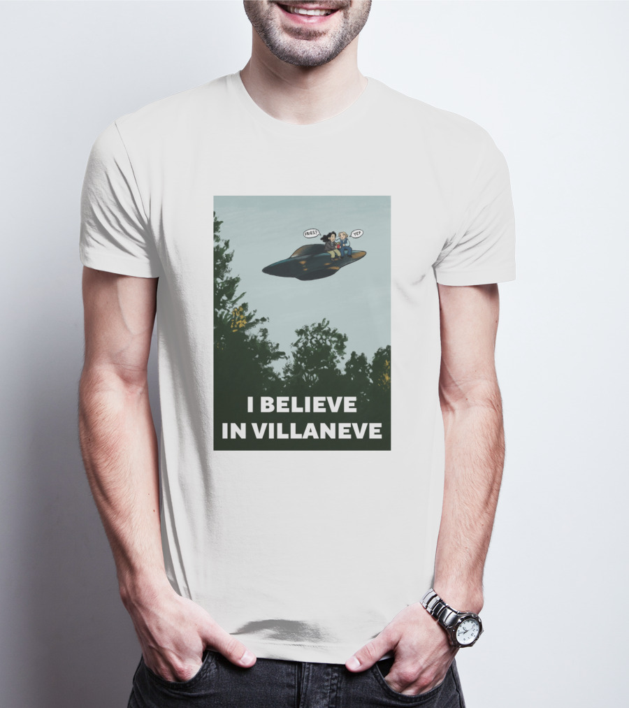 PrianiknK I Believe In Villaneve UFO Forest Scene T-Shirt
