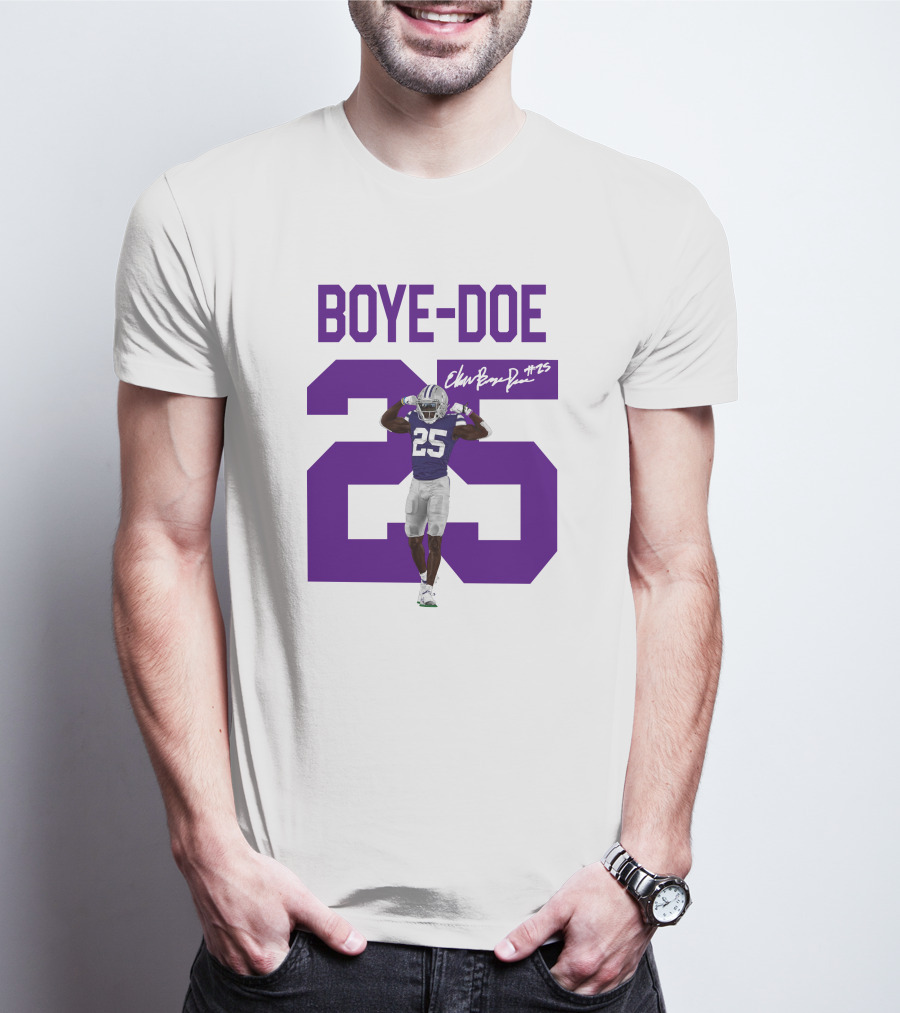 Boye-Doe 25 Signature And Purple Athlete T-Shirt