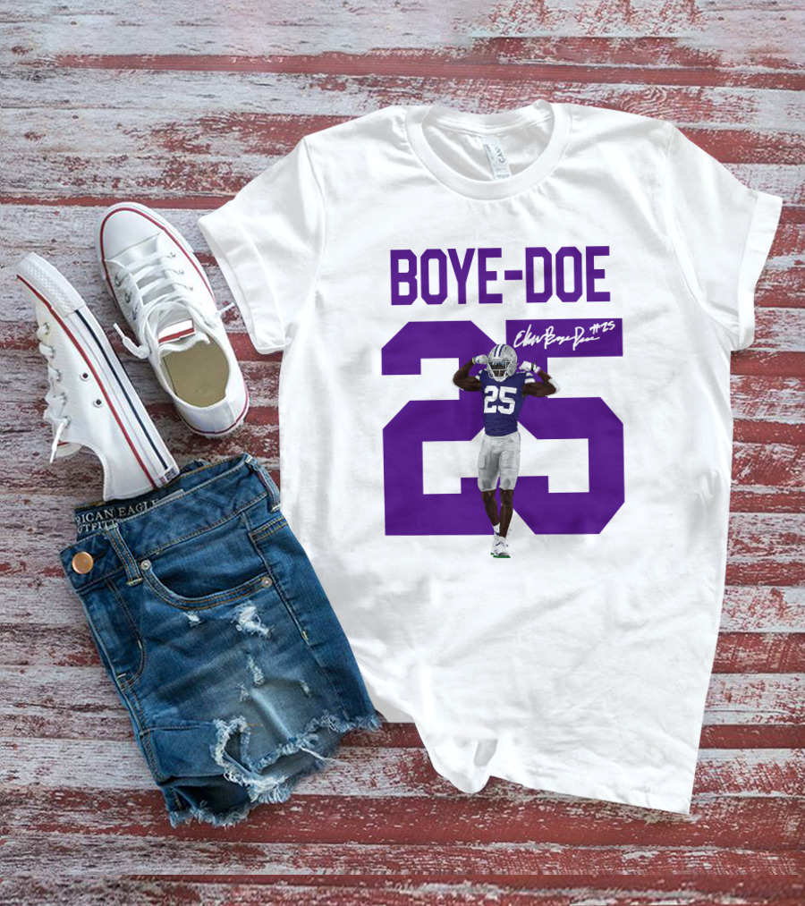 Therealpak25 Store Boye-Doe 25 Football Player Purple Signature T-Shirt