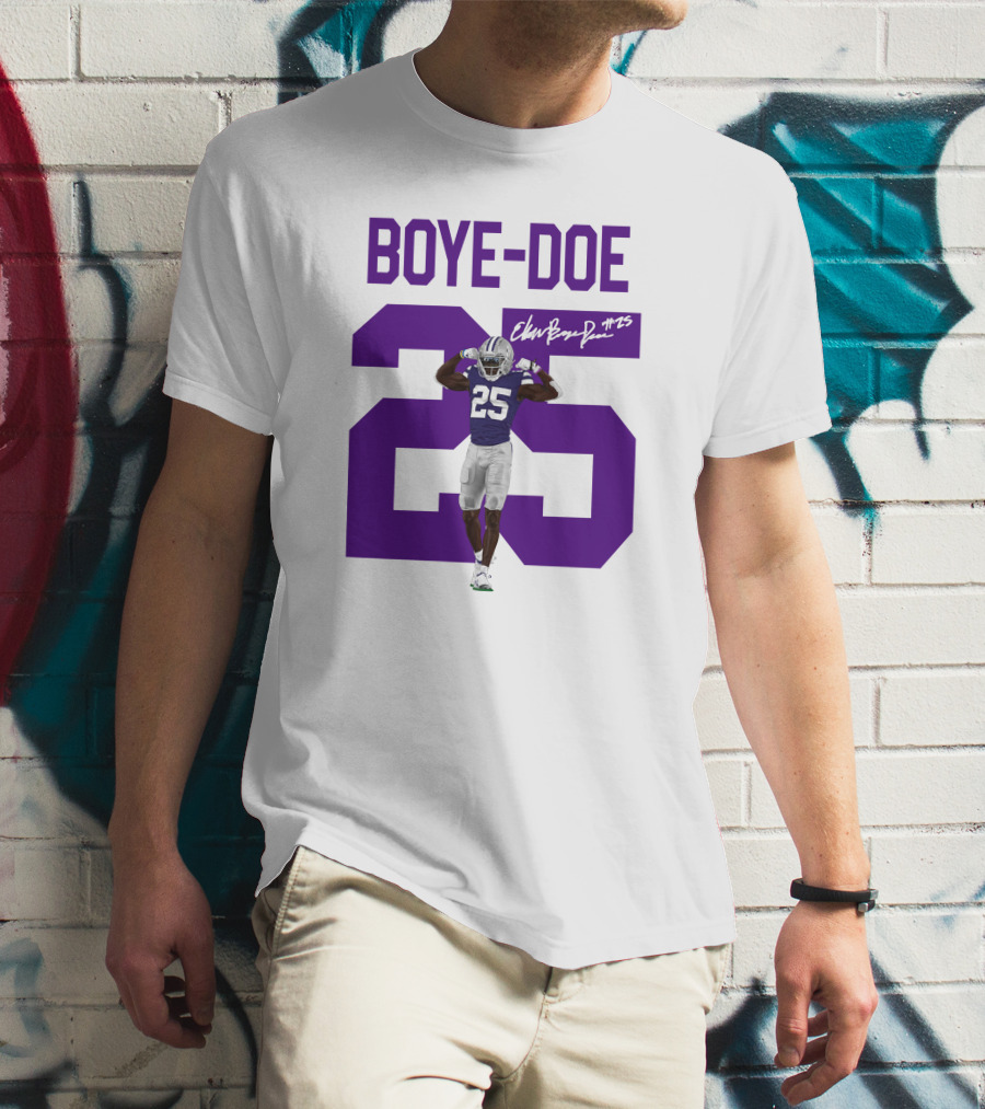 Therealpak25 Store Boye-Doe 25 Football Player Purple Signature T-Shirt