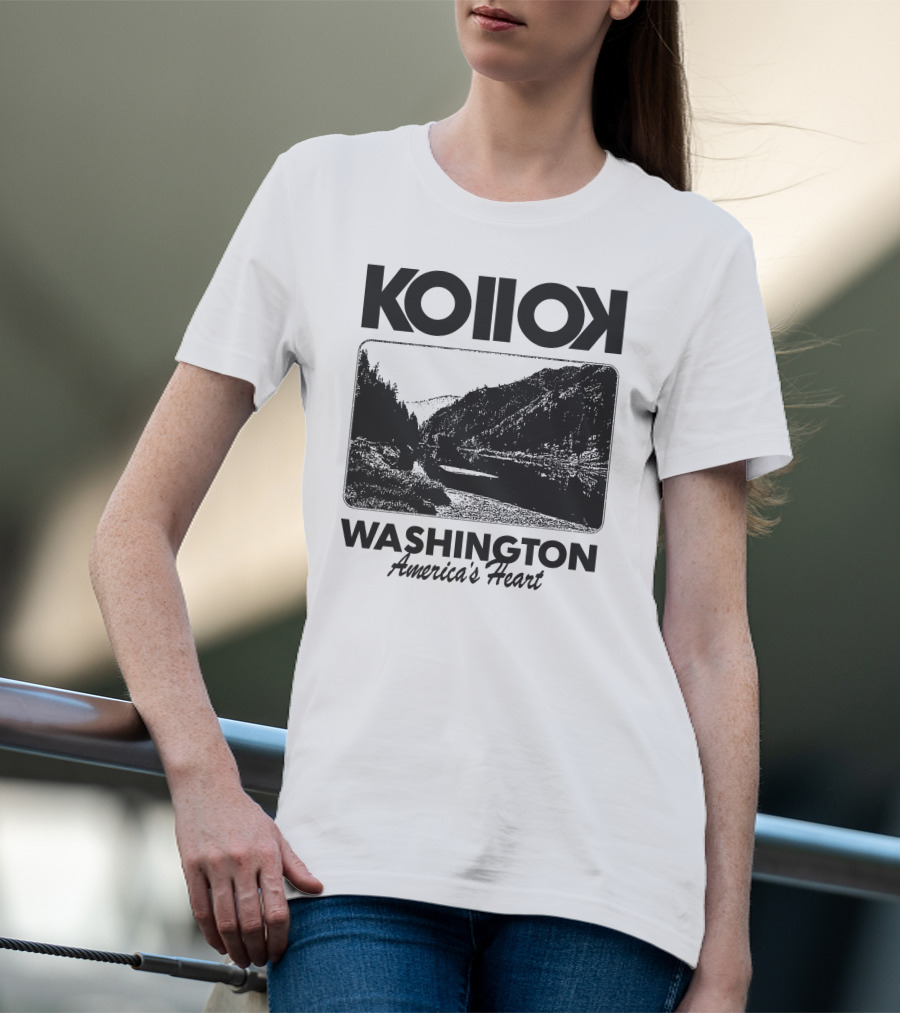 Kollok Washington America's Heart Scenic River Landscape T-Shirt