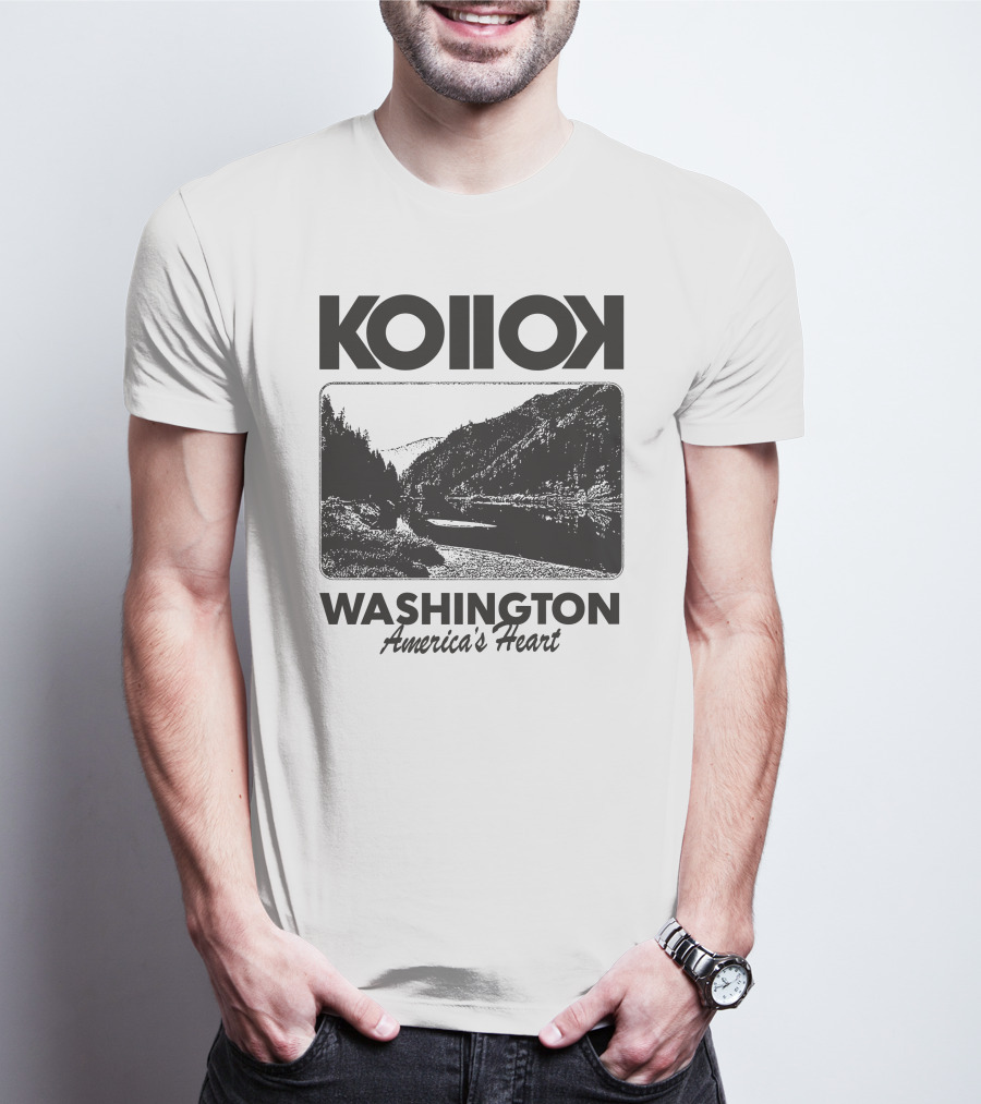 Kollok Washington America's Heart Scenic River Landscape T-Shirt