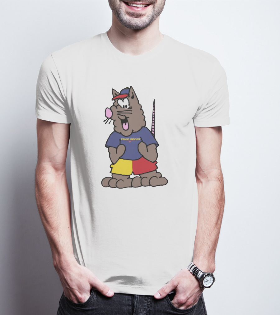 FRKO Sport Rat Cartoon Character In Colorful T-Shirt