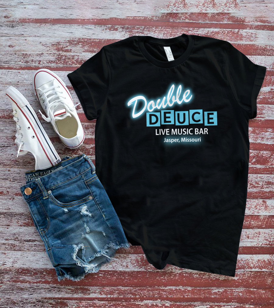 Double Deuce Live Music Bar Jasper Missouri Neon T-Shirt